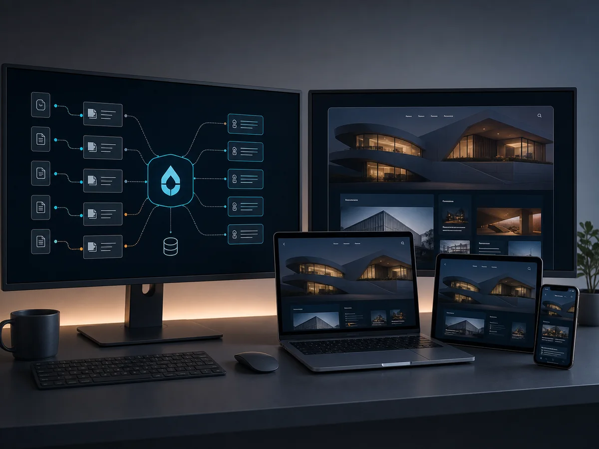 Headless CMS architecture connected to responsive React experiences